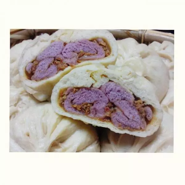 紫薯肉卷包