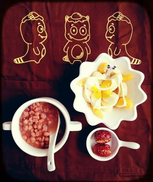 薏米红豆粥&amp;鸡蛋水果沙拉