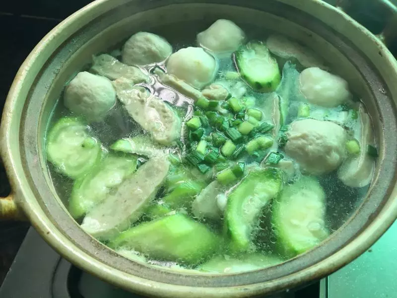 丝瓜猪肉卷／鱼丸汤