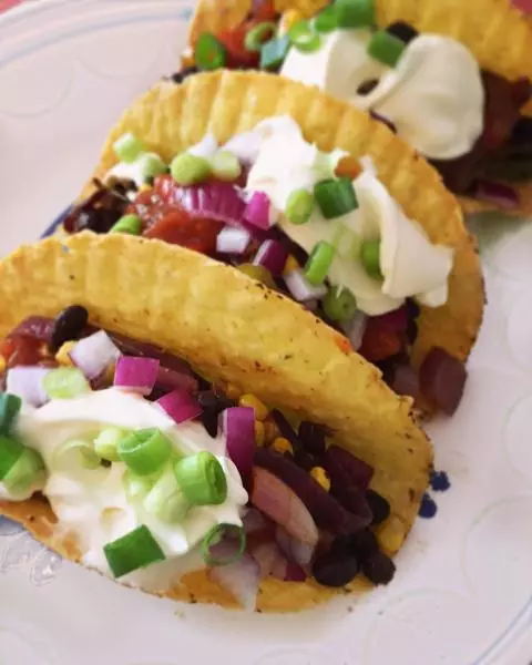 墨西哥素食黑豆玉米饼tacos