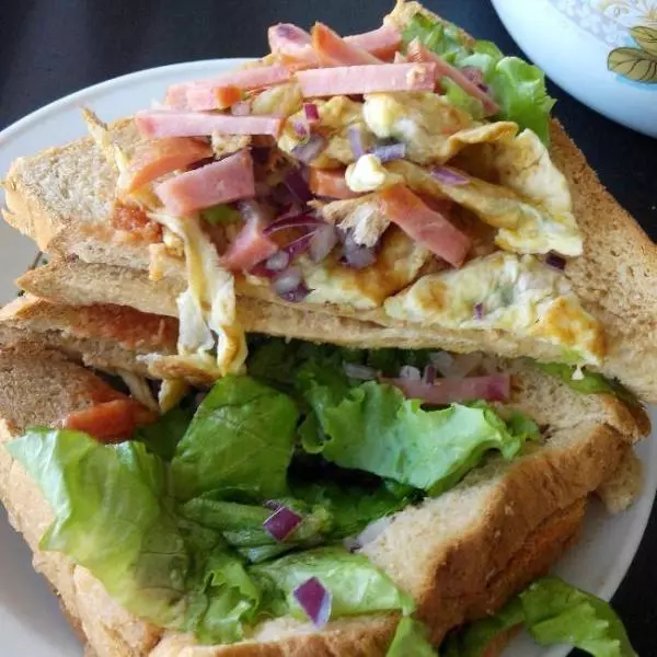 早餐三明治-無芝士，沙拉醬版
