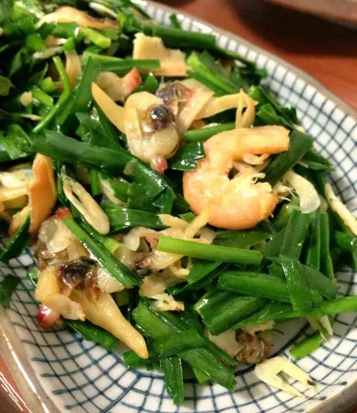 海鲜炒韭菜