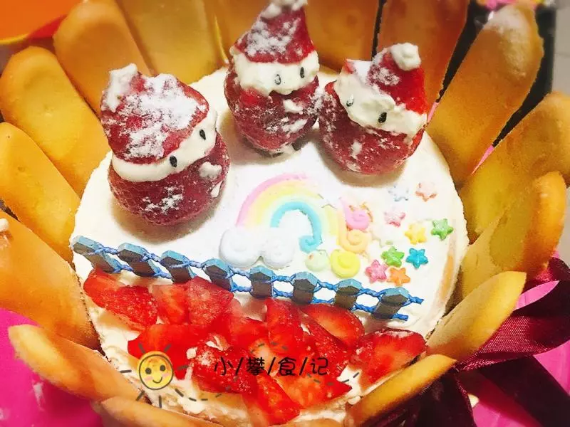 6寸草莓雪人蛋糕(戚风底)