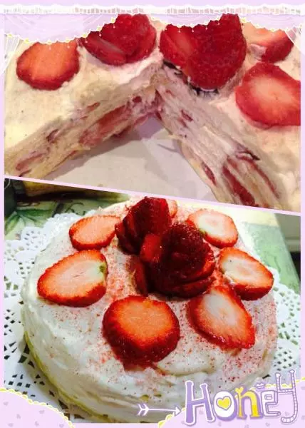 草莓可丽饼蛋糕