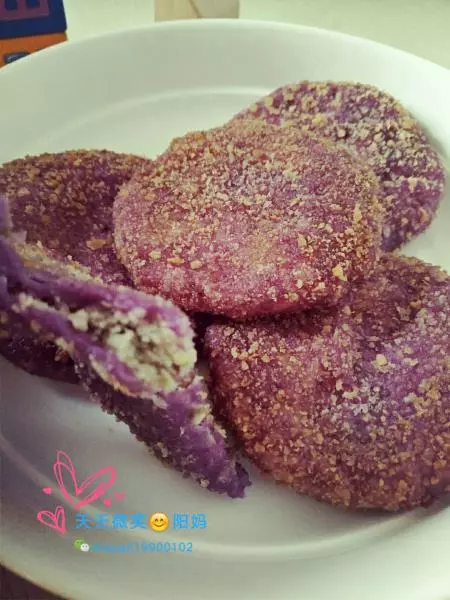 紫薯绿豆饼