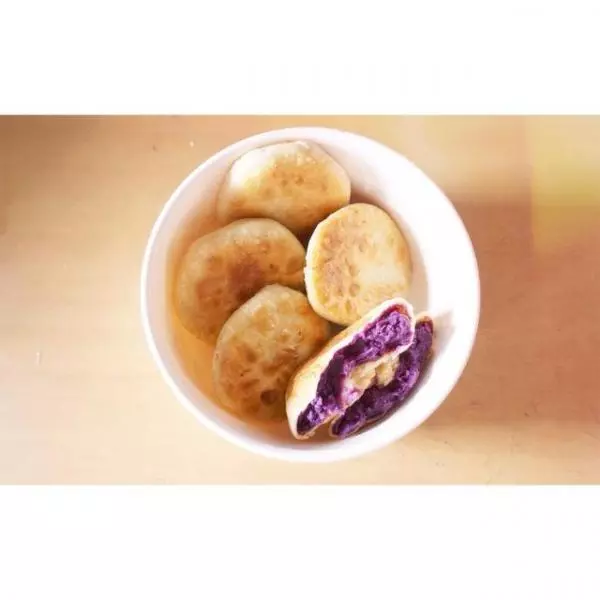 皮薄陷厚紫薯饼
