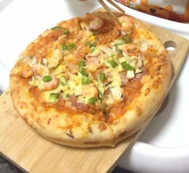 培根鲜虾披萨