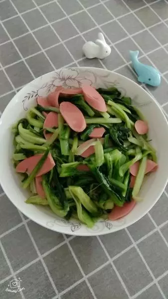 清炒火腿油麦菜
