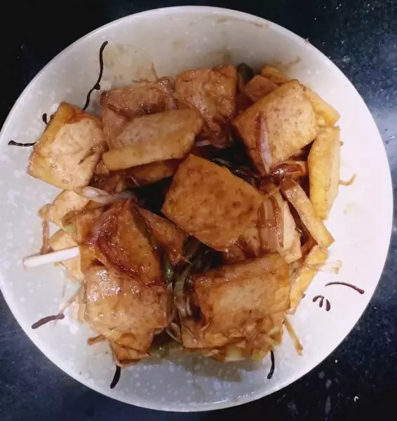 大葱烧豆腐-10分钟素菜