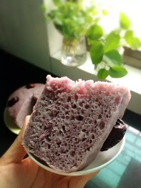 红枣紫薯发糕