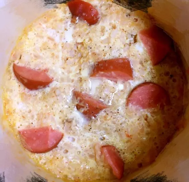 鸡蛋熏肠焖蕃茄饭