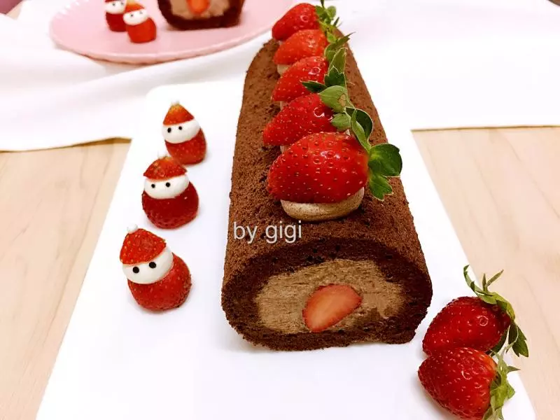 草莓巧克力卷蛋(Strawberry Chocolate Roulade)