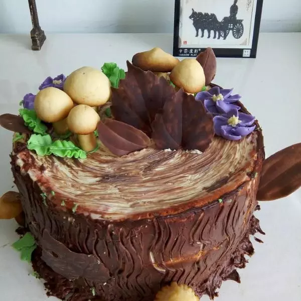 彩虹树桩蛋糕“年轮”