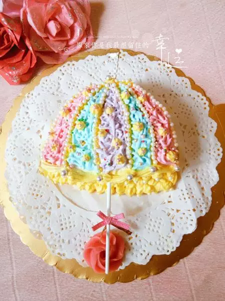 小花傘蛋糕