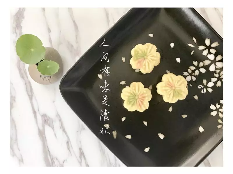 樱花绿豆糕