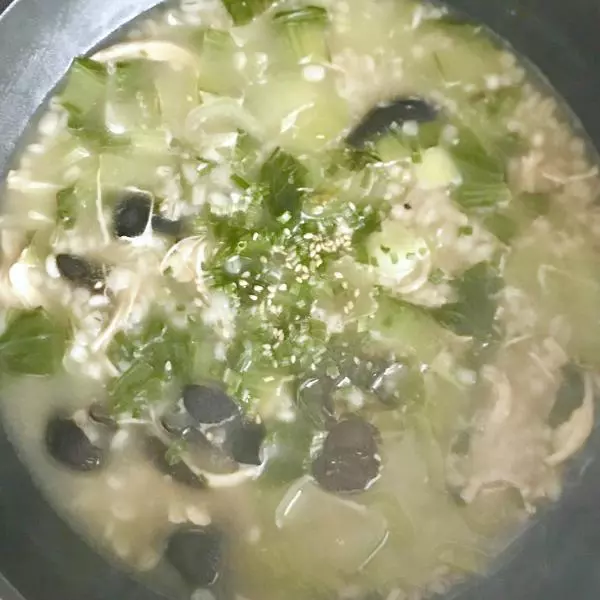 【減脂】燕麥雞絲油菜木耳粥