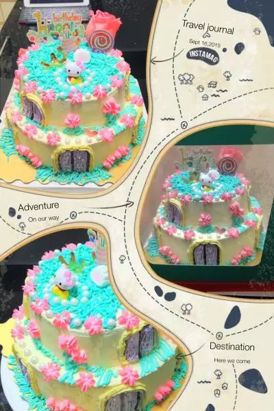 8寸雙層Hellokitty城堡蛋糕