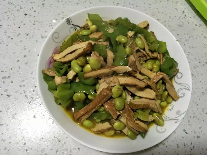 青椒豆腐乾燒豆仁