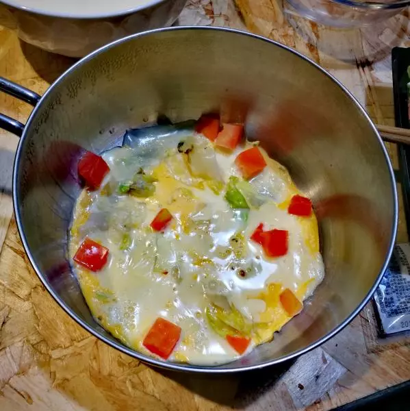 白菜番茄奶酪烘蛋/Omelette （快手無油，宿舍品）