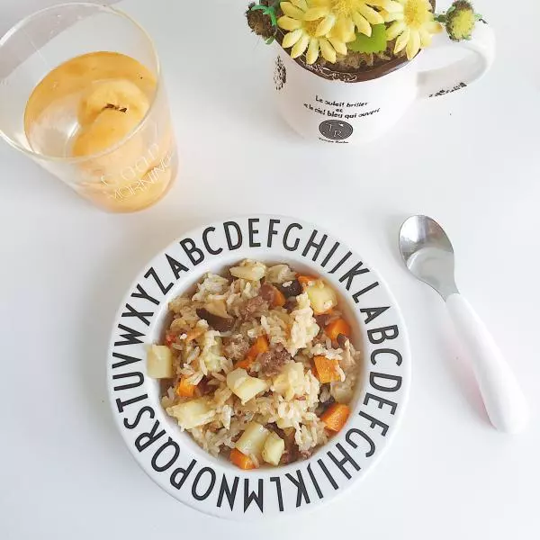 辅食：牛肉香菇焖饭 煲仔饭