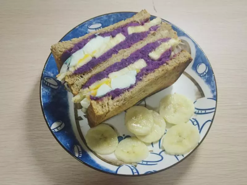 自制紫薯泥鸡蛋三明治