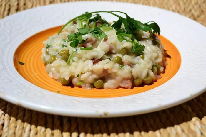 青豆培根義大利飯pancetta risotto