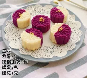 高颜值粗食—桂花紫薯山药糕，精致的外表，简单的食材，健康吃出来。 ​