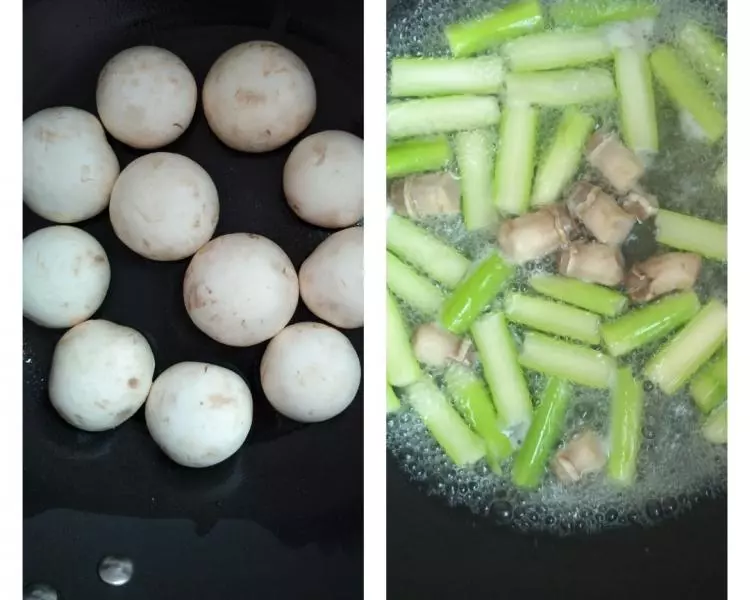 煎口蘑和双梗汤