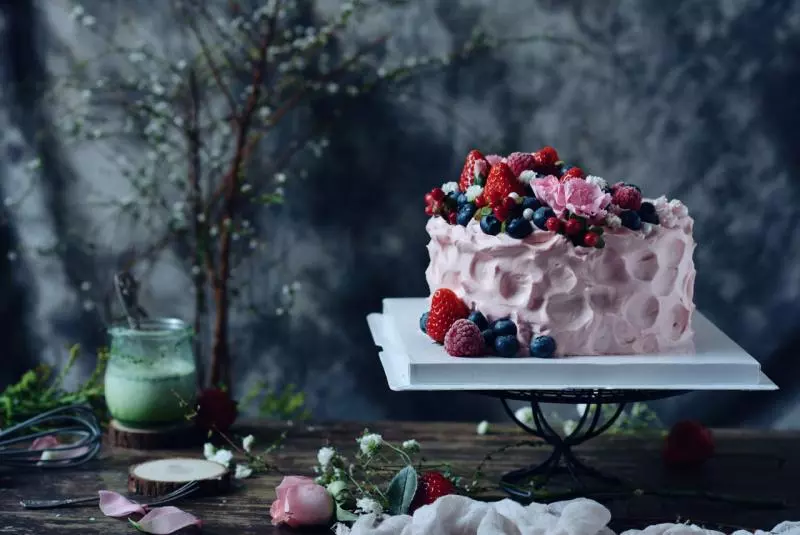 粉嫩少女❤️樹莓鮮花蛋糕（適合零基礎）