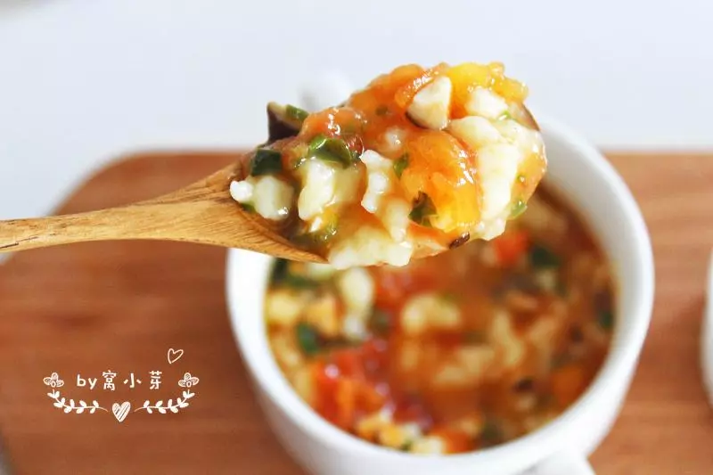 寶寶輔食：西紅柿蘑菇疙瘩湯—酸甜開胃，熱乎乎喝下一大碗！8M+