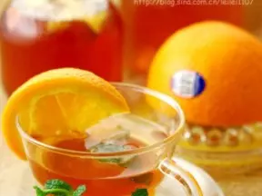 鲜橙冰薄荷果茶