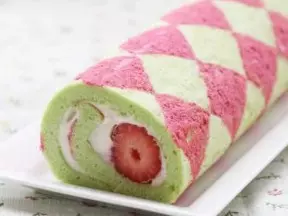 草莓班兰手绘蛋糕卷