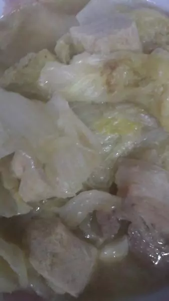 大白菜五花肉炖冻豆腐