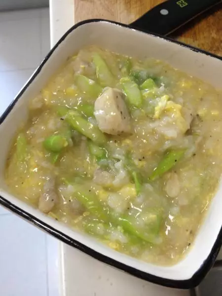 蘆筍魚片粥