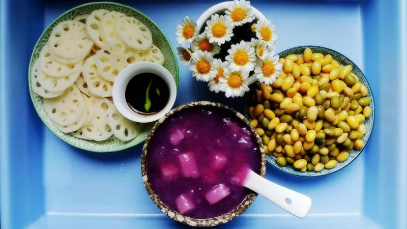 夏日清亮小套餐丨五香大豆、紫薯水晶羹、生蘸藕片 · 圓滿素