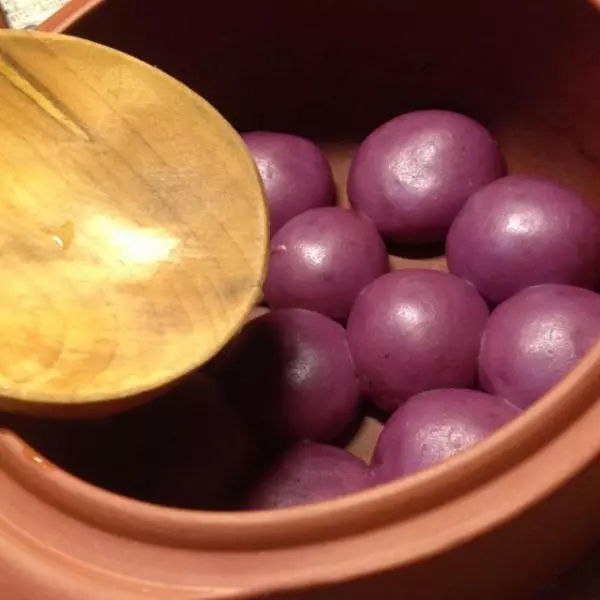 絲滑彈黏牛奶紫薯團