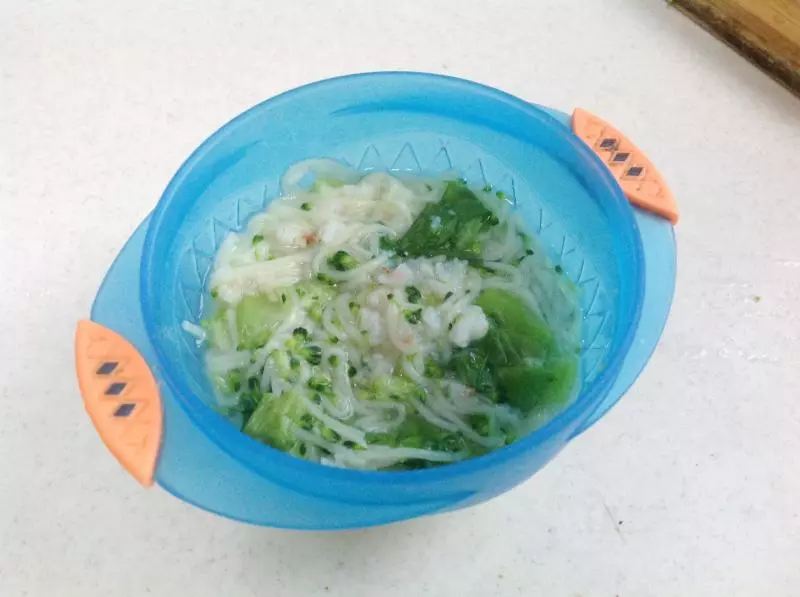 【快手辅食】西兰花生菜虾肉面（10m+）