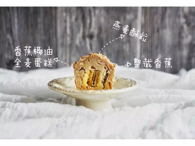 全麦香蕉cupcake+Granola Topping