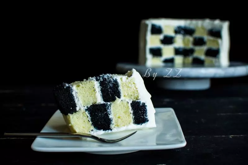 黑白棋格奶油蛋糕（6寸）
