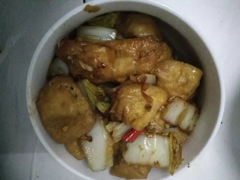 油豆腐炒白菜