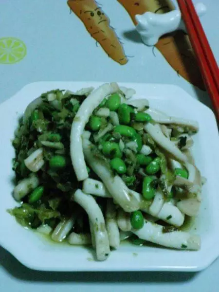 魷魚炒毛豆子