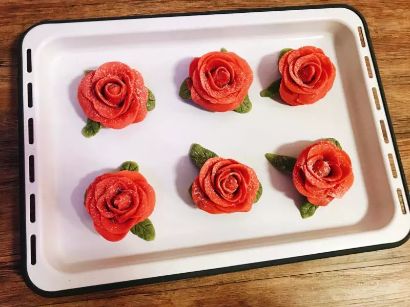 桃山皮玫瑰花月餅
