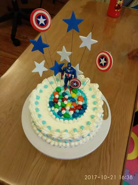 美國隊長生日蛋糕裱花蛋糕
