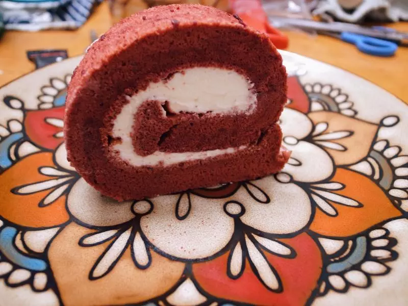 红丝绒蛋糕卷（红曲粉版）