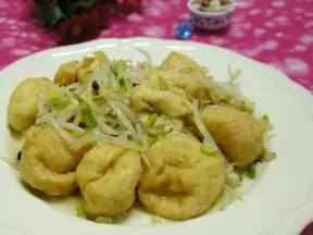 豆芽炒油豆腐