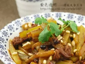 香辣豆豉牛肉炒萵筍